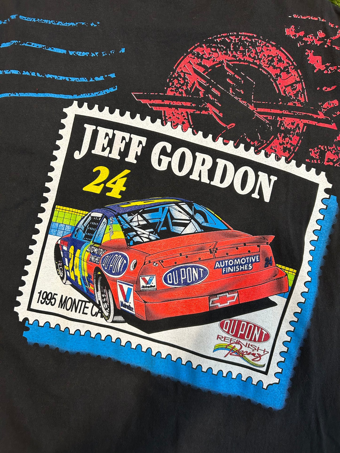 Vintage 1995 Jeff Gordon Double Sided Post Card Tee