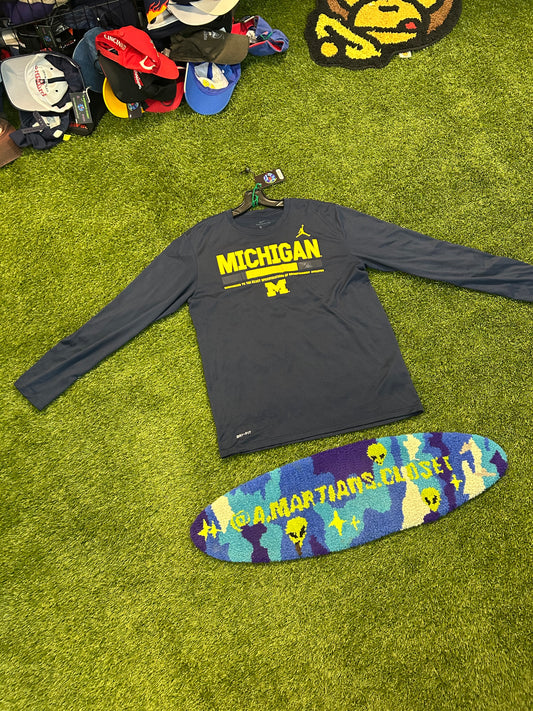 Jordan x Nike Dri Fit Michigan Wolverine’s L/Sleeve Tee