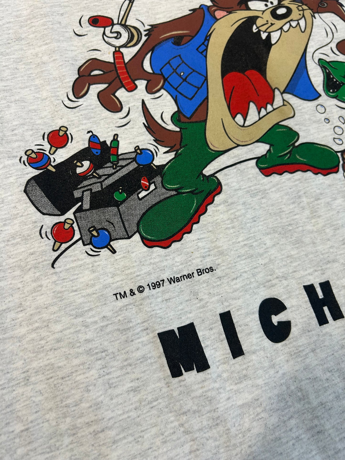 Vintage 1997 Tasmanian Devil Michigan Fishing Tee