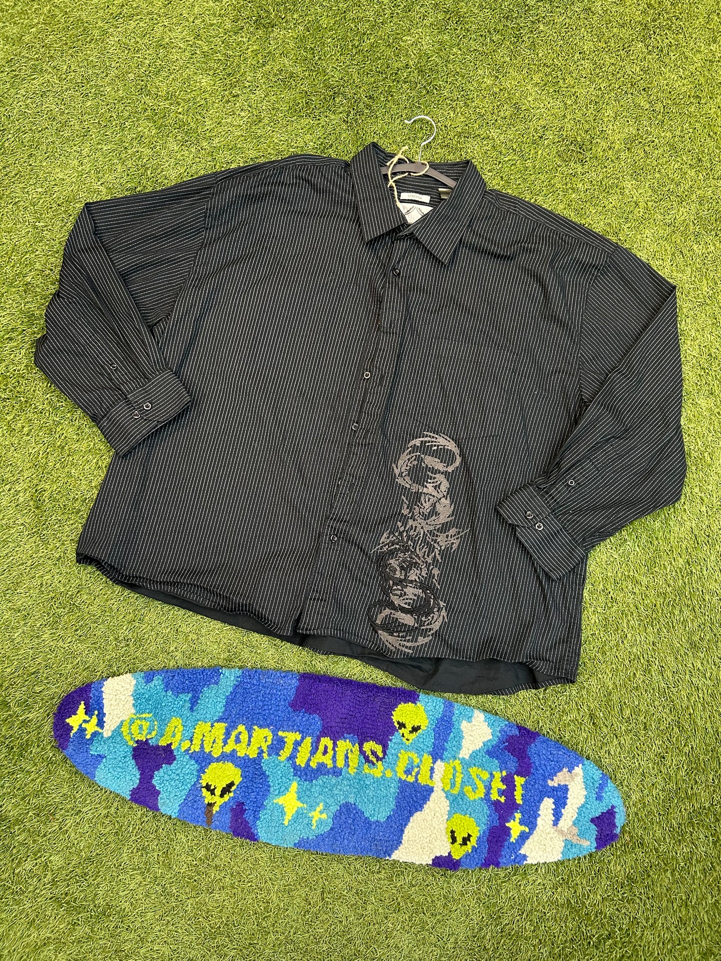 Y2K Button Down Dragon Embroidered Decal