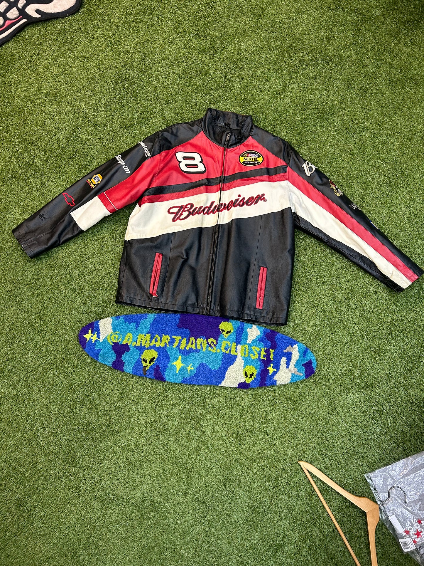 Vintage Dale Earnhardt Jr #8 Budweiser NASCAR Leather Jacket