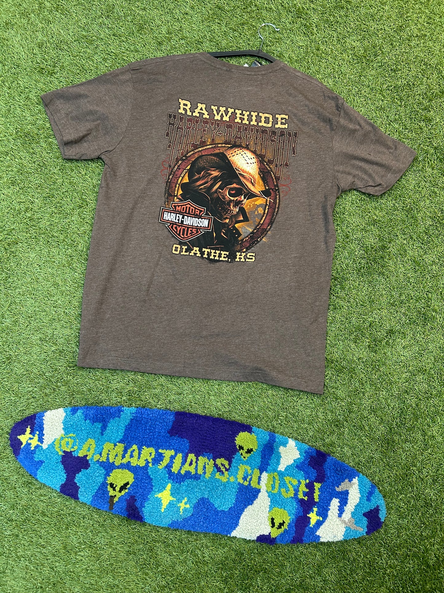 New Age Harley Davidson Olathe Kansas Bone Face Back Hit Tee
