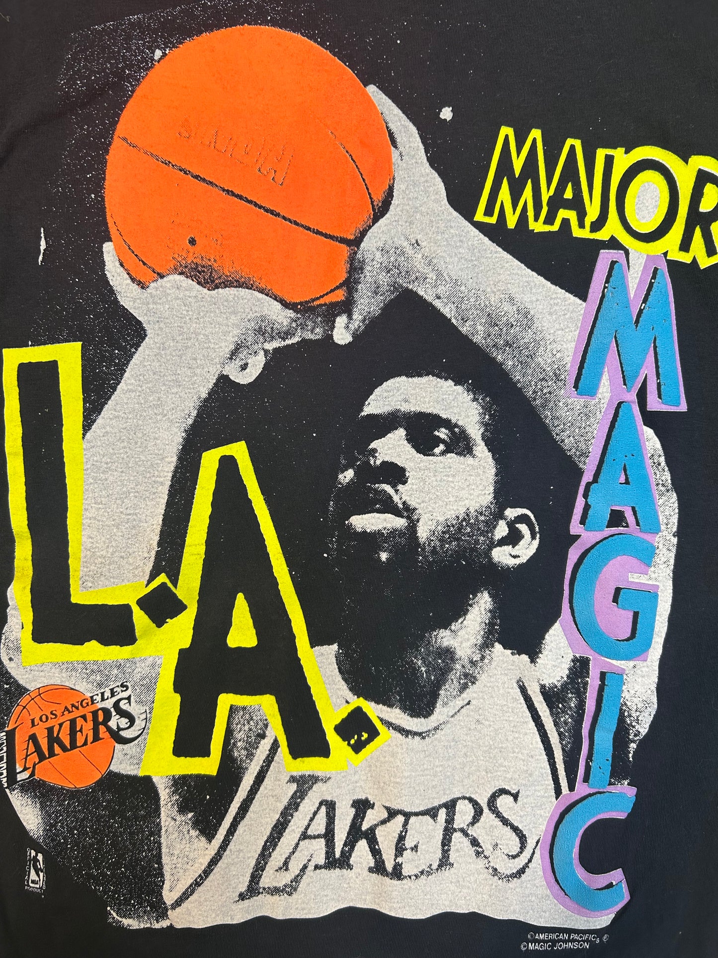 Vintage 90s Los Angeles Lakers Magic Johnson Major Tee