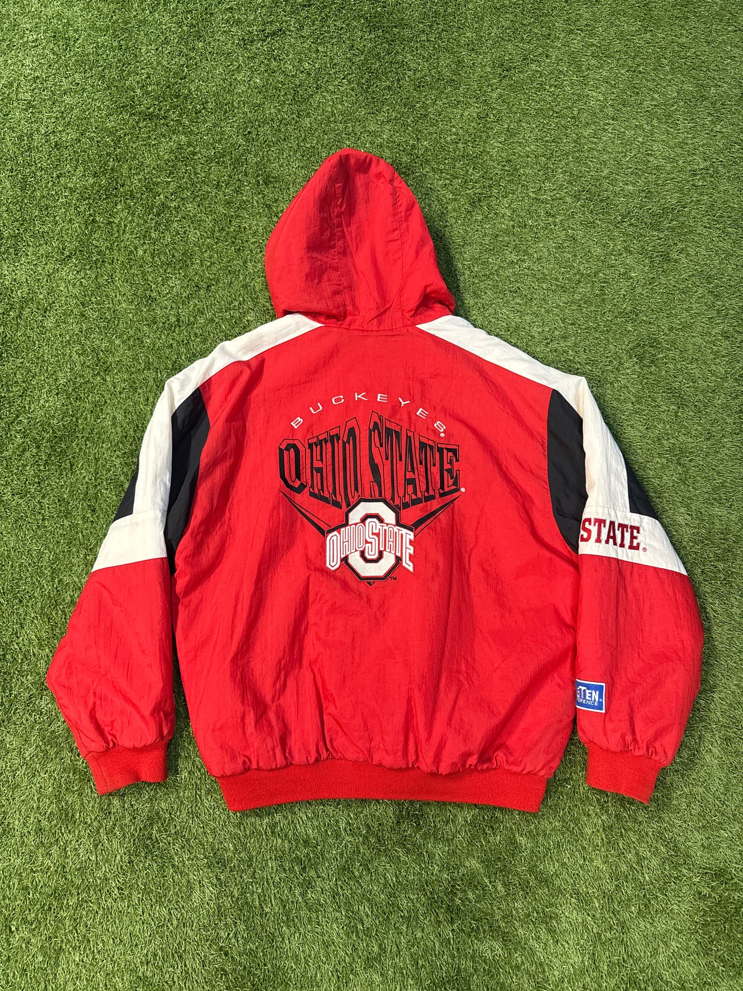 VINTAGE NUTMEG “OHIO STATE”FULL ZIP PUFFER JACKET