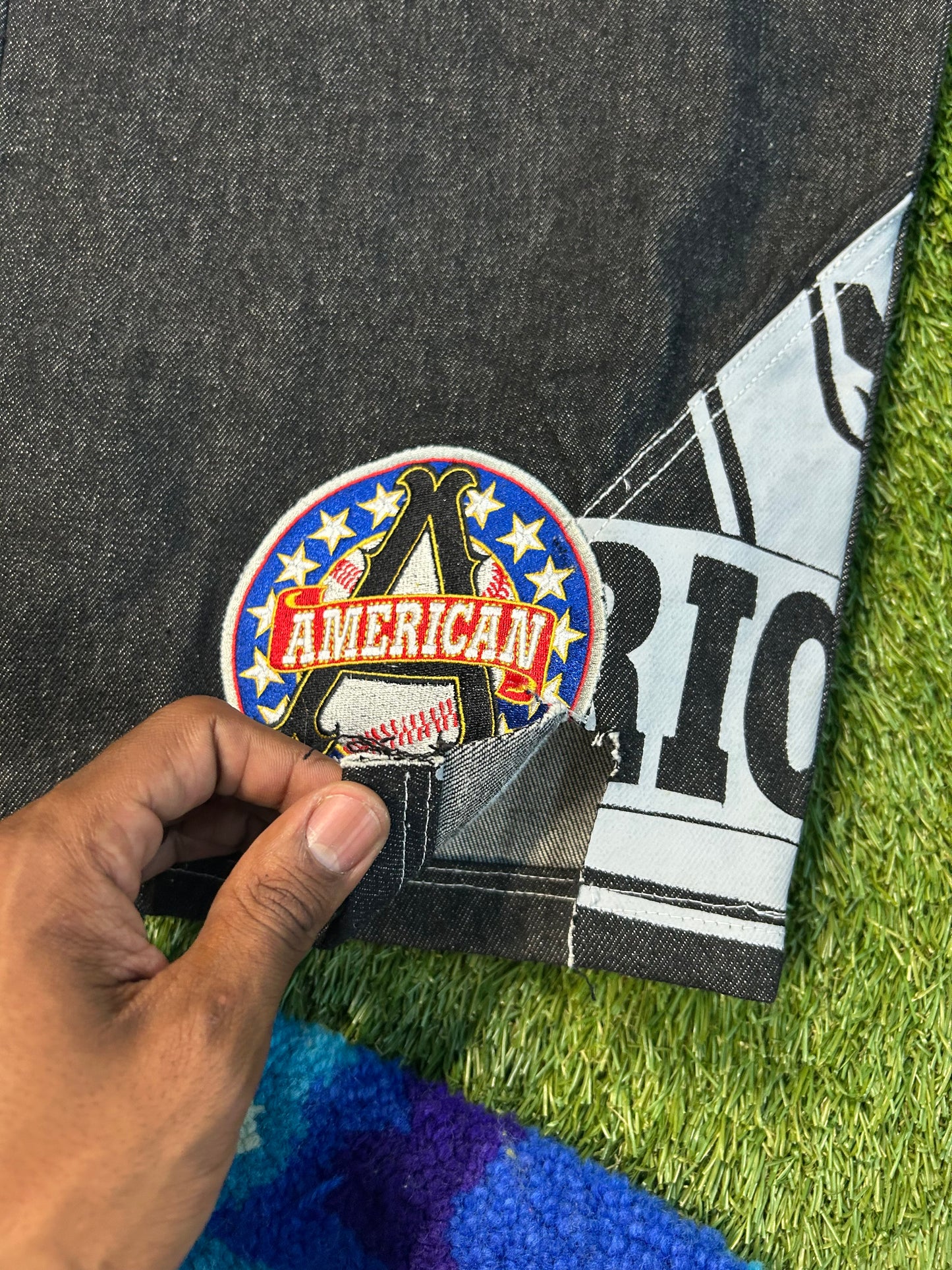 Y2K NLBM Black Denim Embroidered Jacket+Denim Jeans