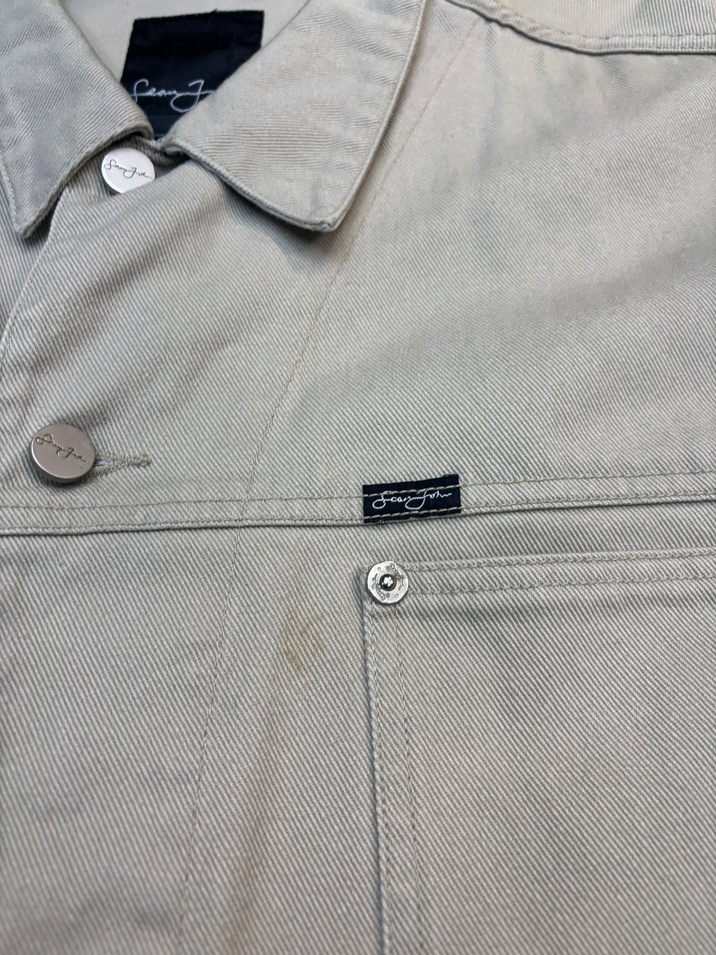 Vintage Beige Cotton Work Jacket