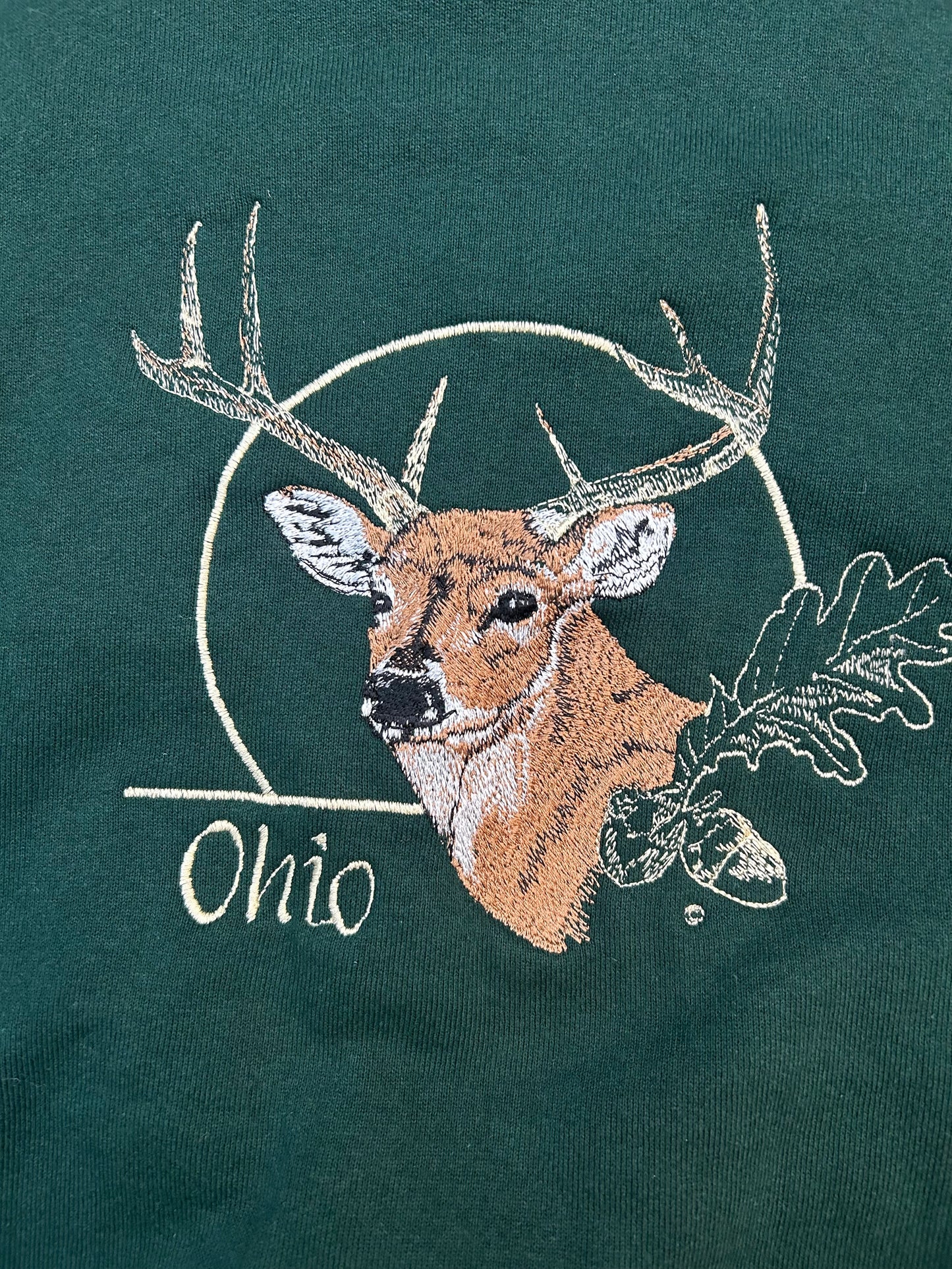 Vintage Fruit Of The Loom Embroidered Ohio Deer Crewneck