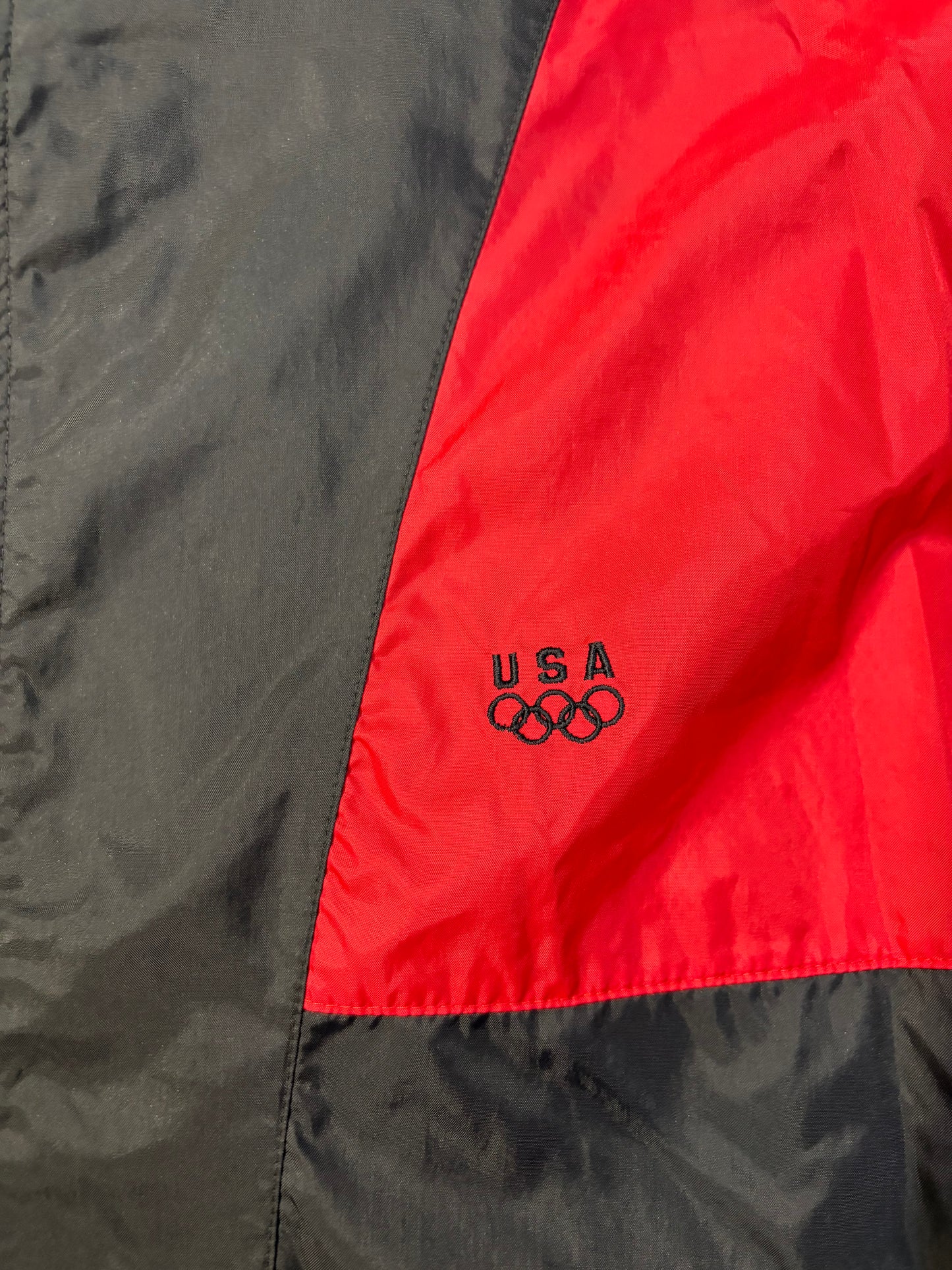 Red and Black USA Olympic Wind Breaker Jacket Size Medium