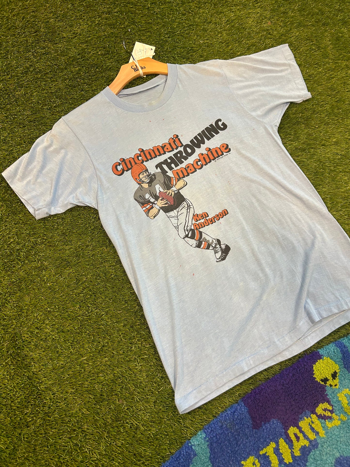 Vintage 1976 Cincinnati Throwing Machine Ken Anderson Tee