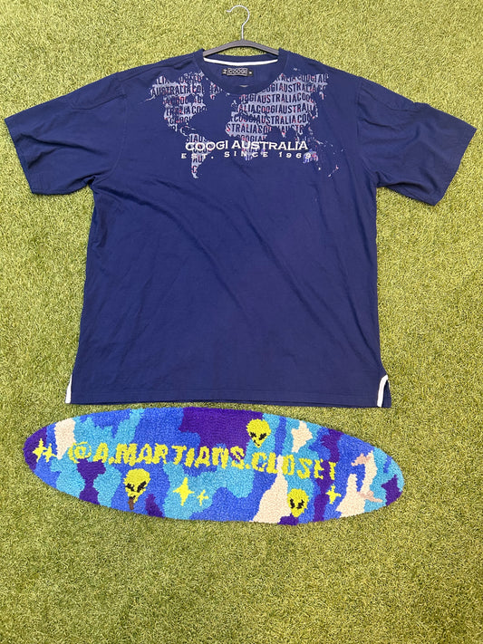Y2K Coogi Australia Navy Blue Continents Tee