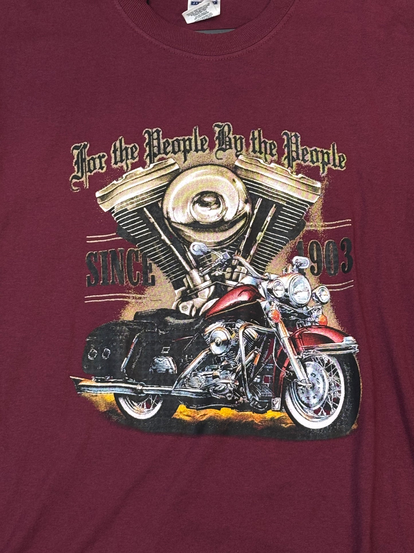 Y2K “For the People By the People” Biker Graphic Tee