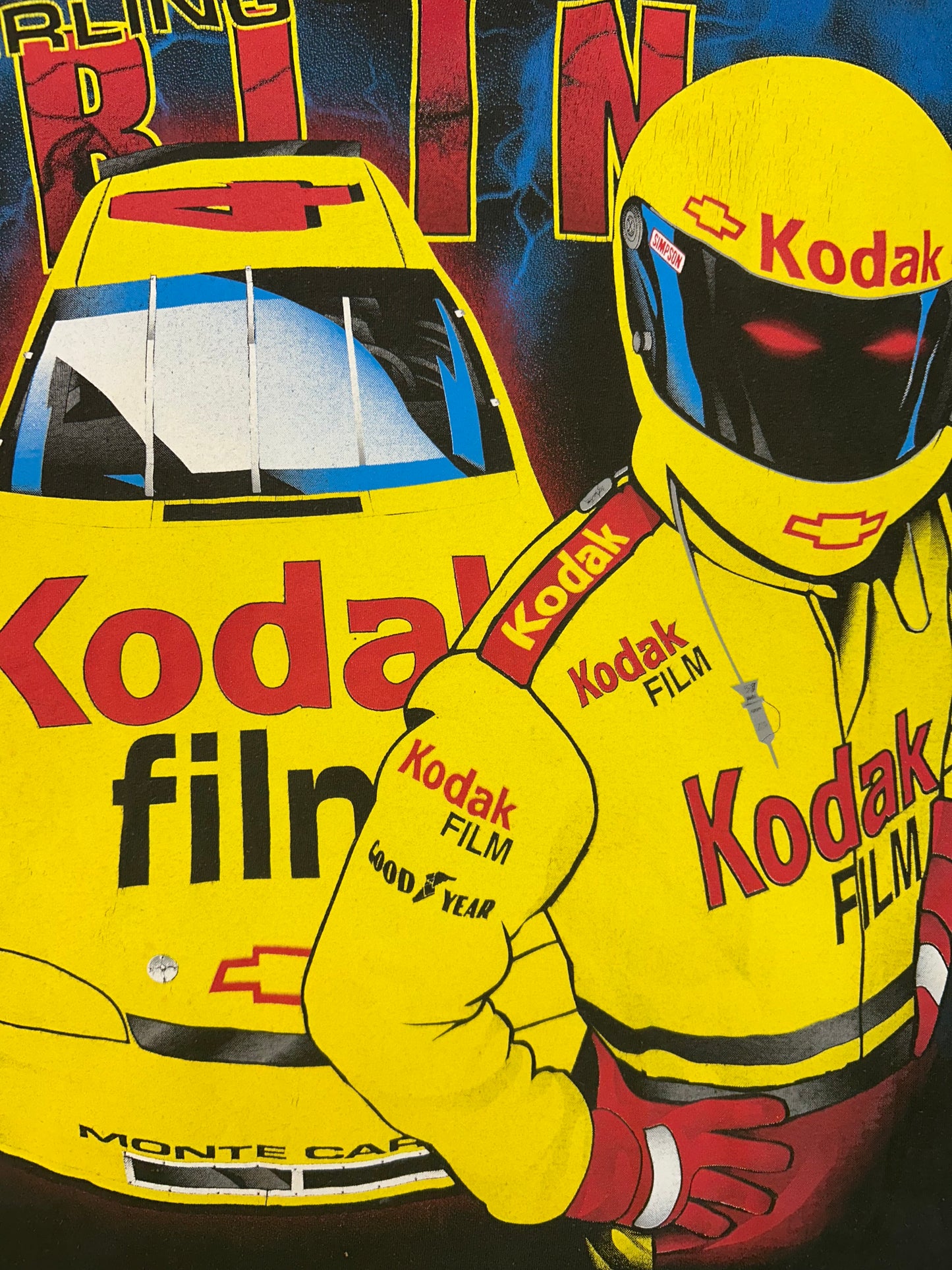 Vintage 90s Sterling Marlin Kodak NASCAR AOP Tee