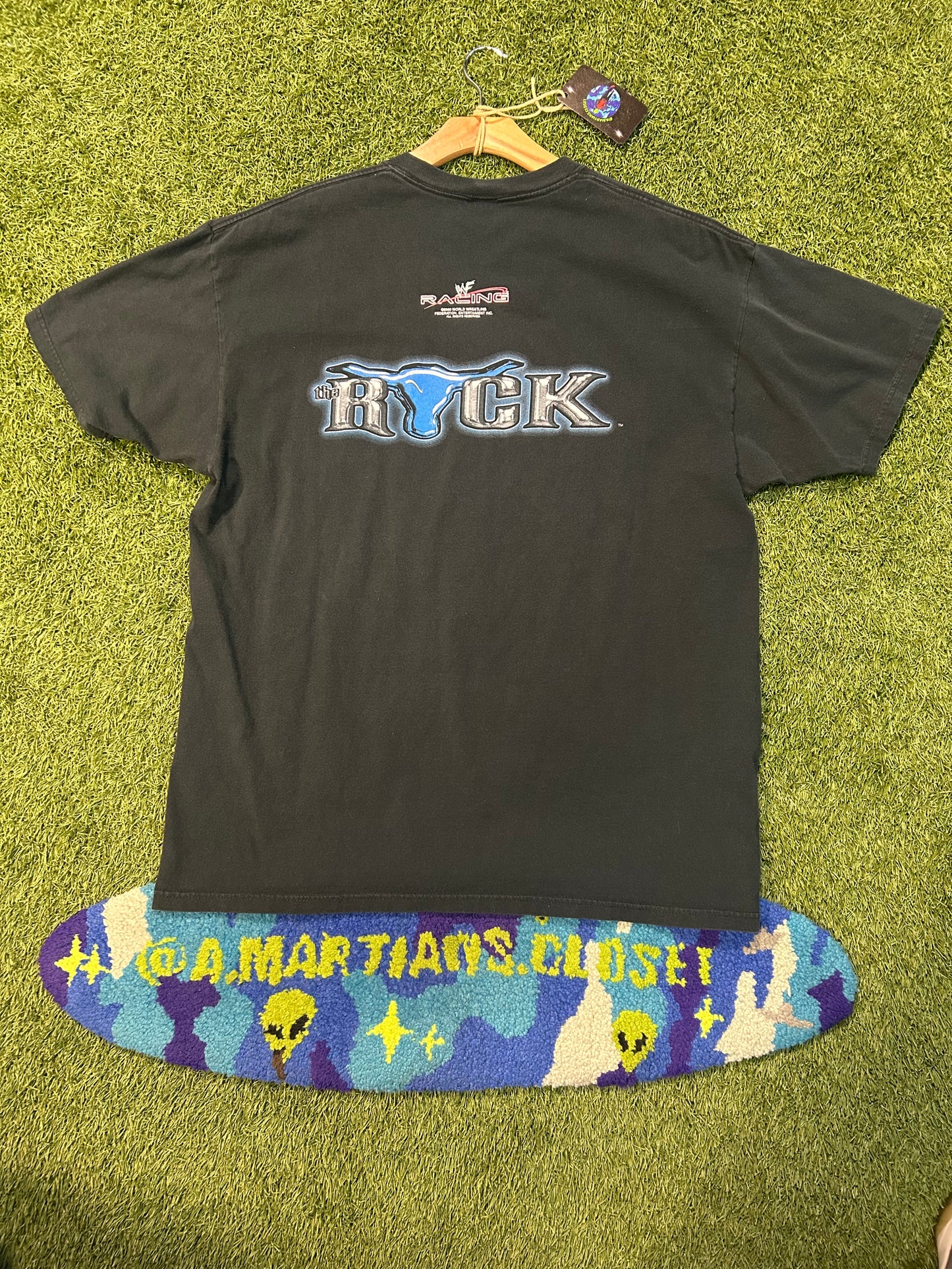 Y2K The Rock WWF Big Bull Racing Tee