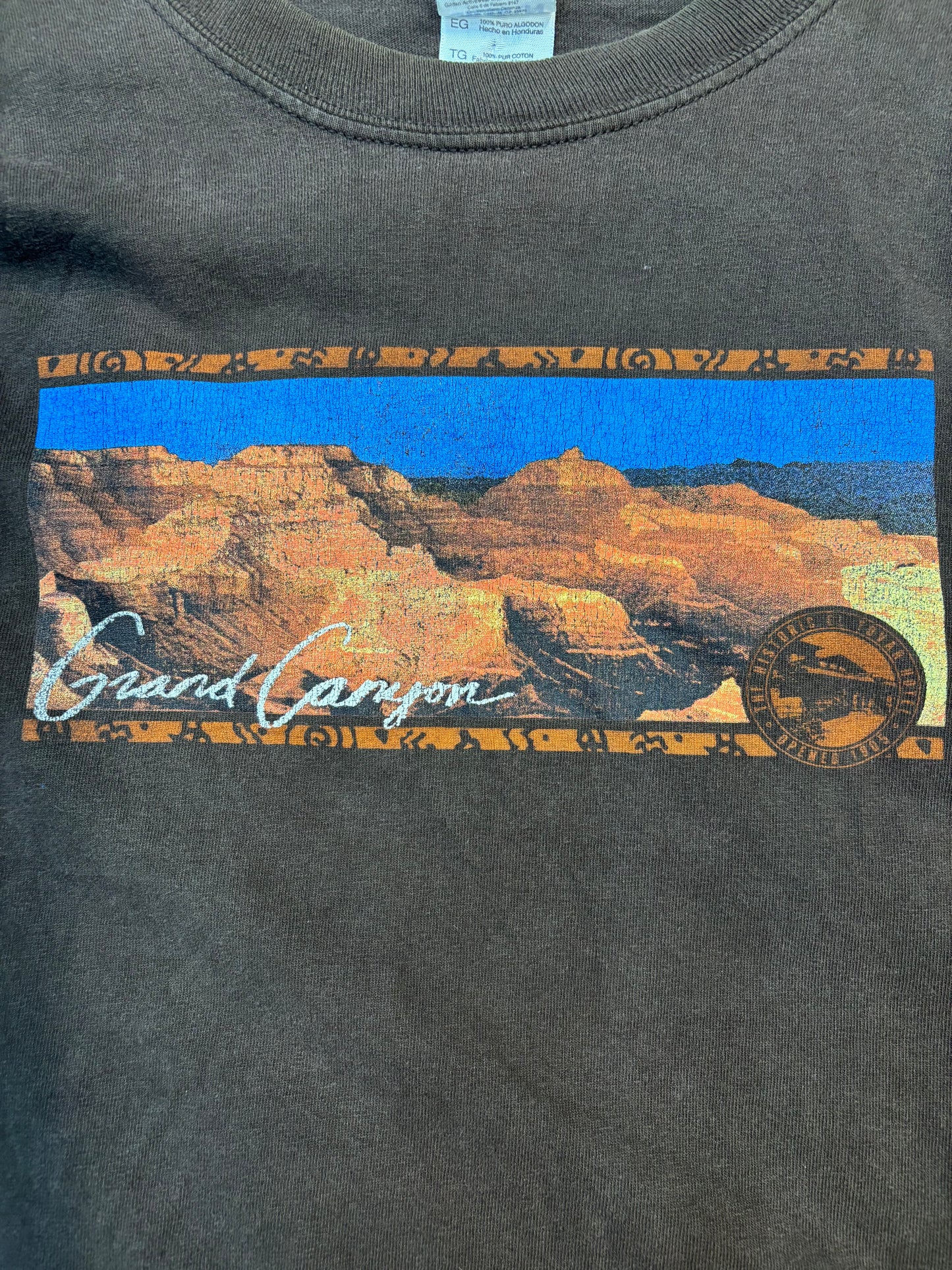 Vintage Brown Tee Featuring Grand Canyon Graphic