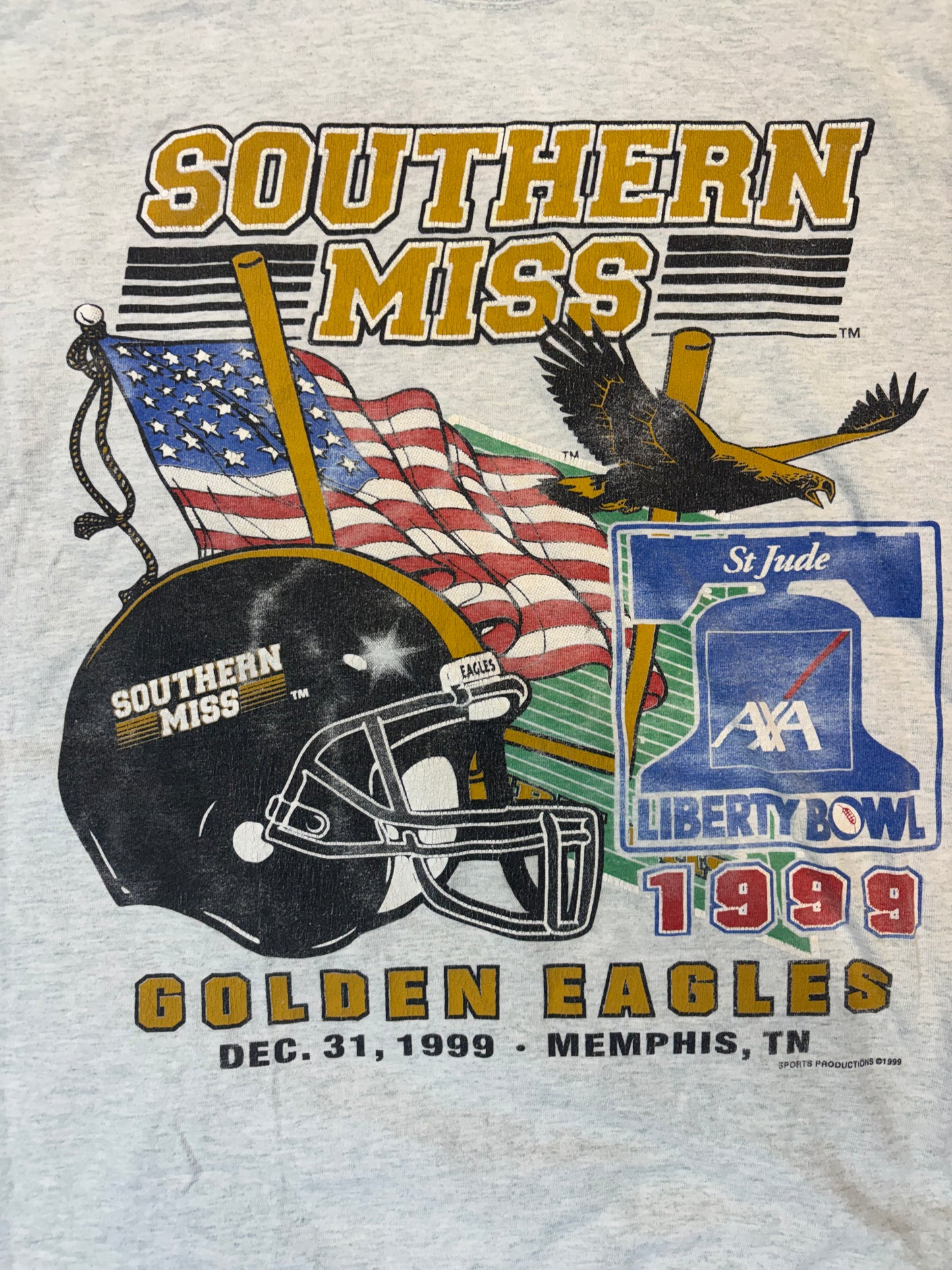 Vintage 1999 Southern Miss Golden Eagle Liberty Bowl Long Sleeve Tee