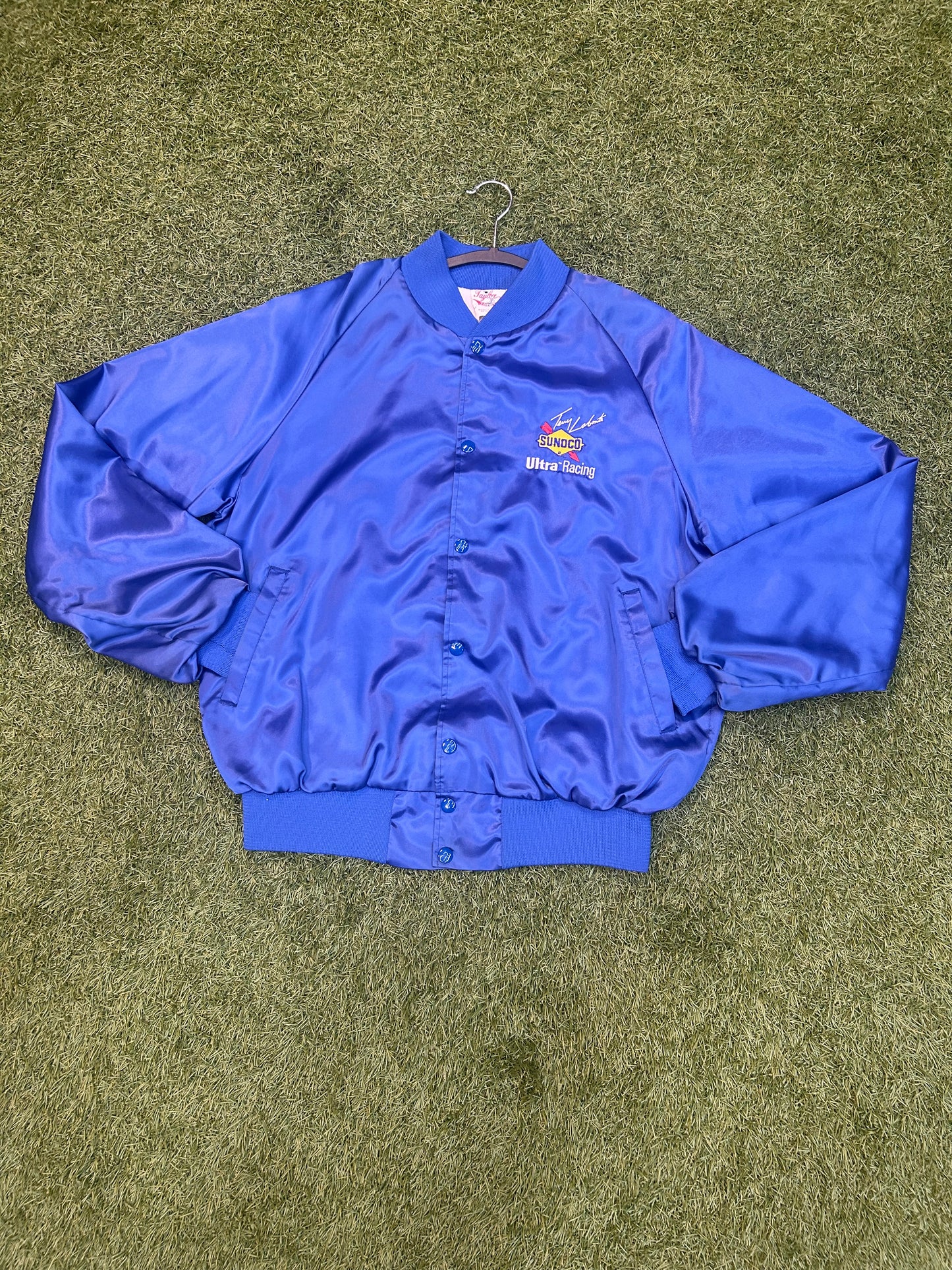 Vintage 90s Terry Labonte Satin Sunco NASCAR Bomber Jacket