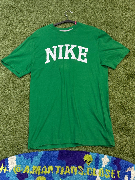 Green Nike Embroidered Letter Tee