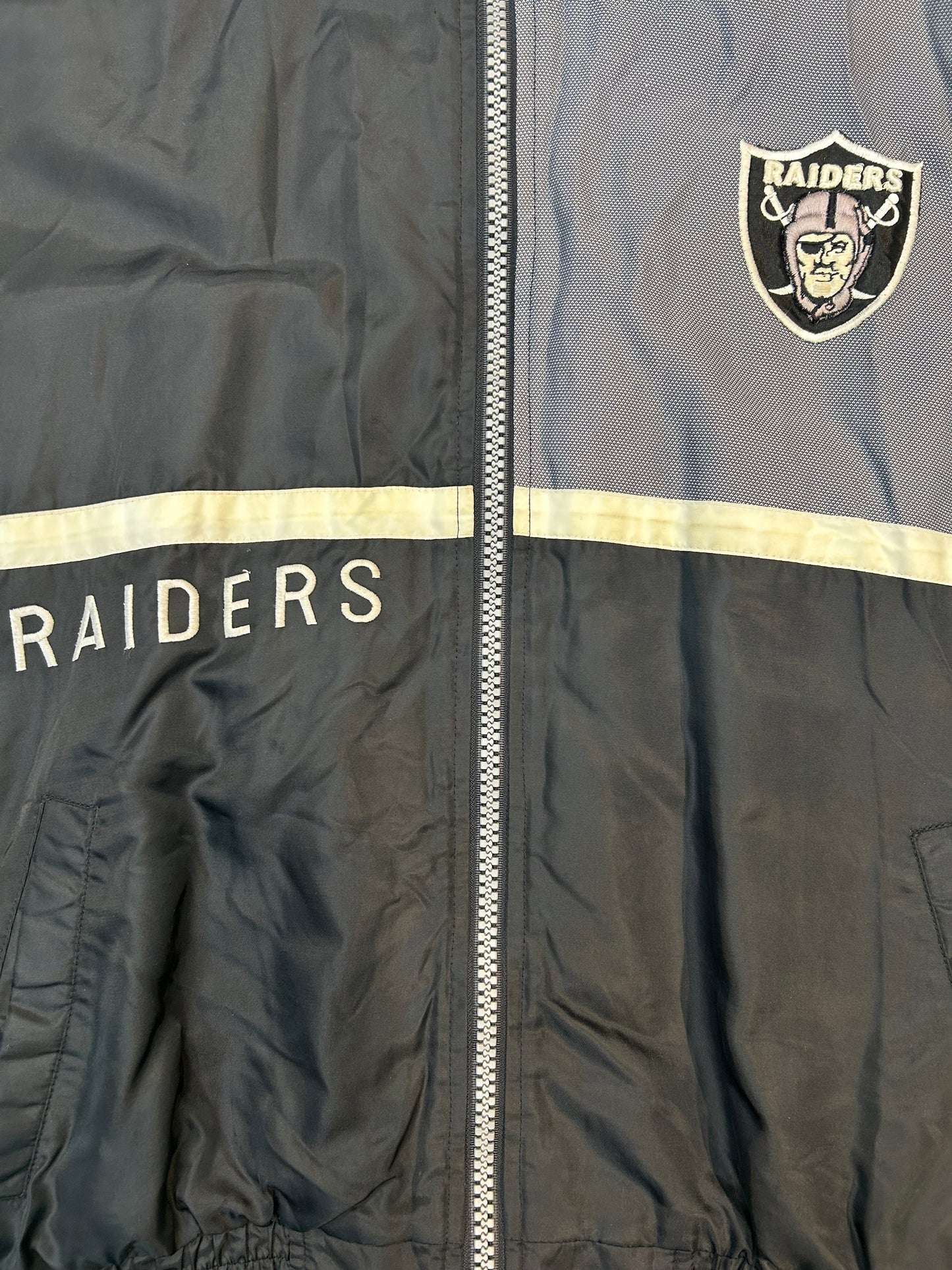 Vintage 90s Pro Player NFL  Oakland Raiders Puffer Jacket