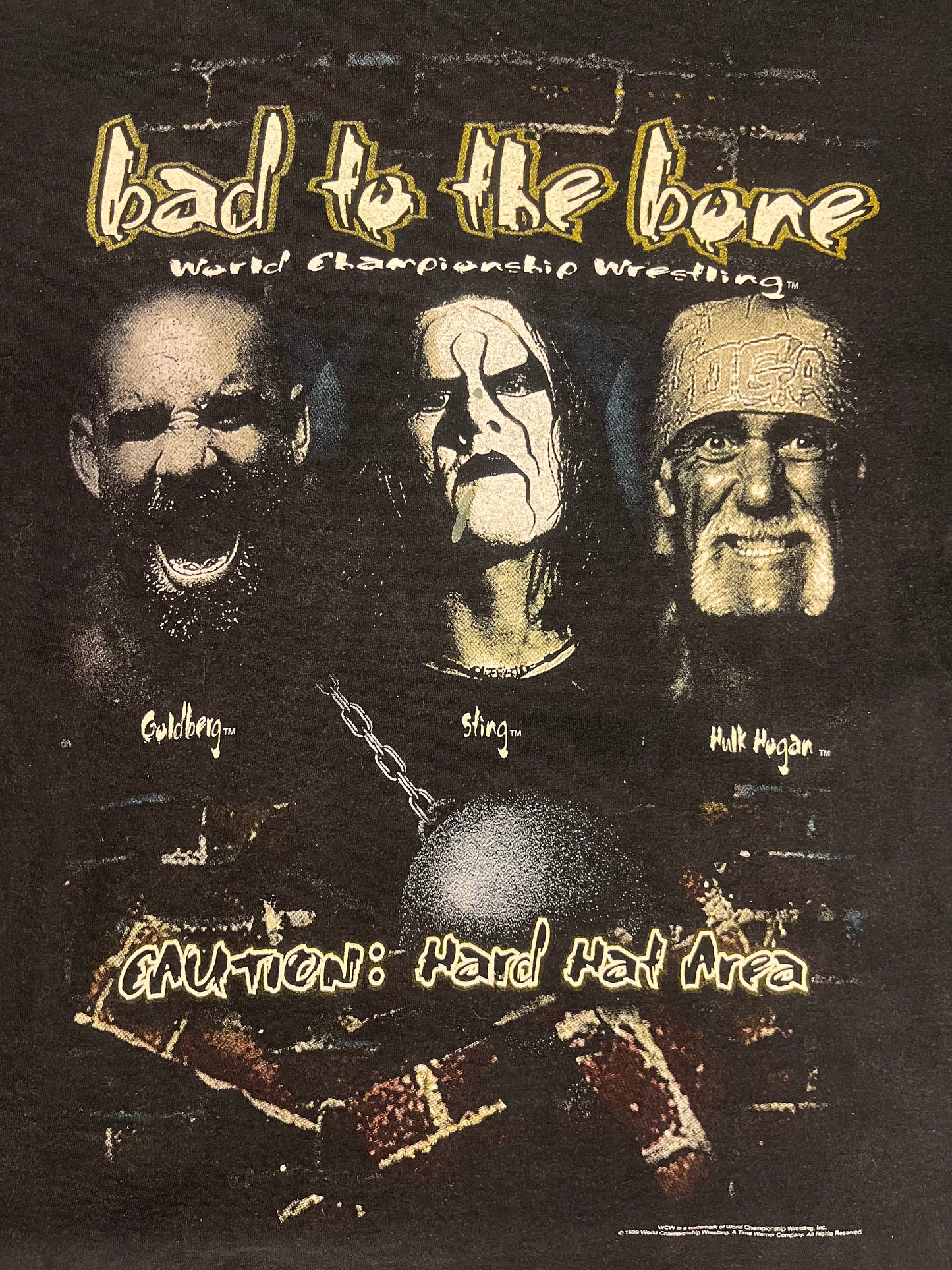 Rare Vintage WCW 1999 Bad To The Bone Tee