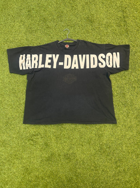 Vintage 1993 Harley Davidson Cross The Chest Logo Tee