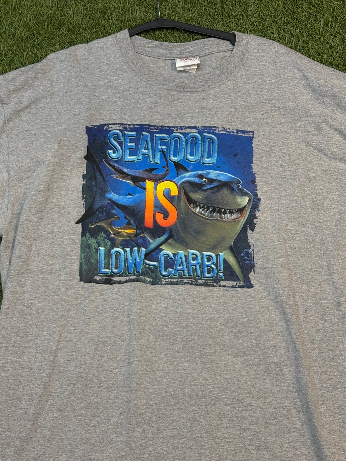 Y2K Disney Finding Nemo “Seafood is Low Carb!” Tee