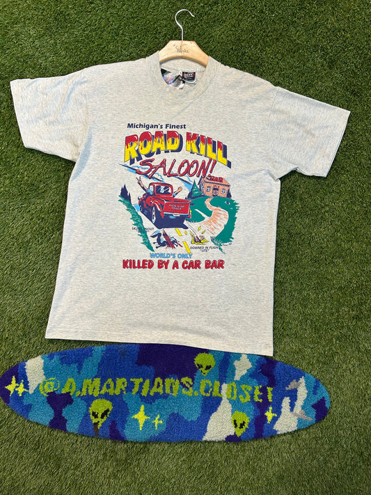 Vintage 90s Best Tag Road Kill Saloon Michigans Finest Tee