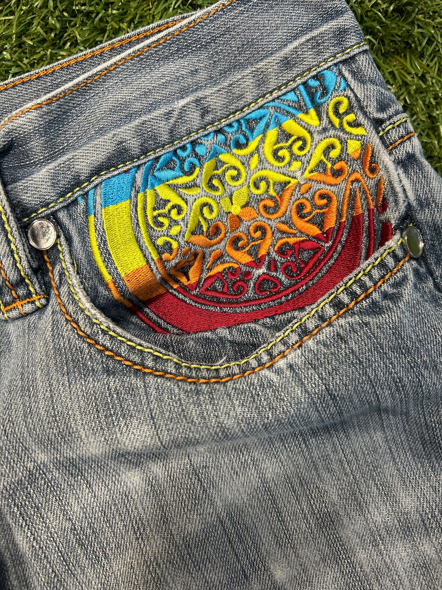 Y2K Coogi Multi Color Big G Jeans