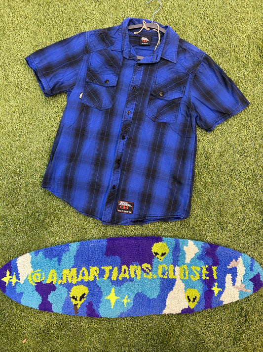 Vintage 90s No Fear Kids Flannel Button Down Tee