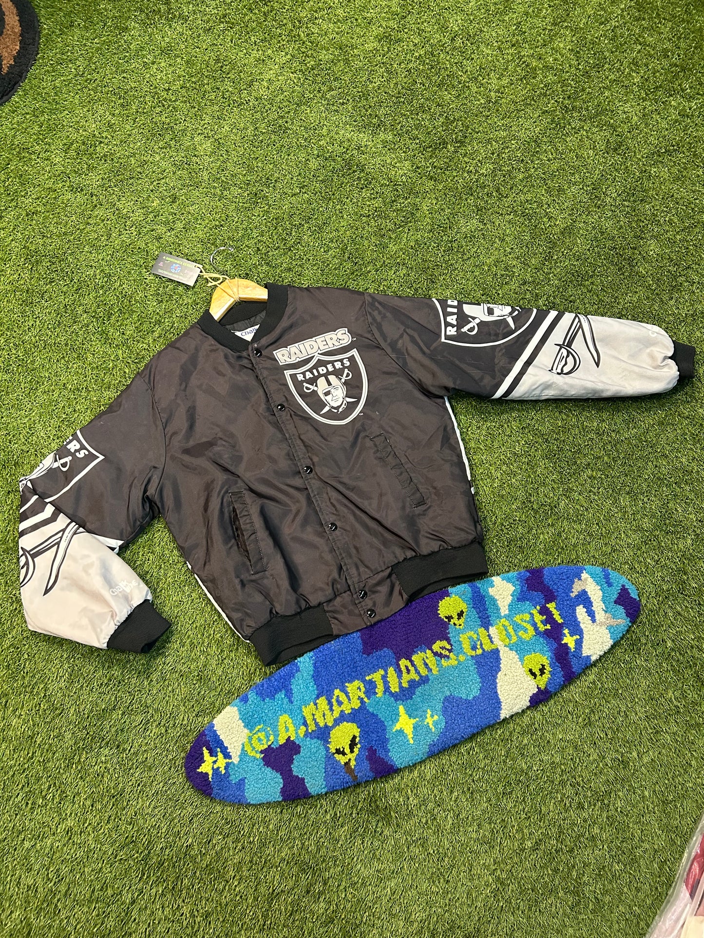 Rare Vintage 80s Chalk Line Los Angeles Raiders NFL Bomber Jacket