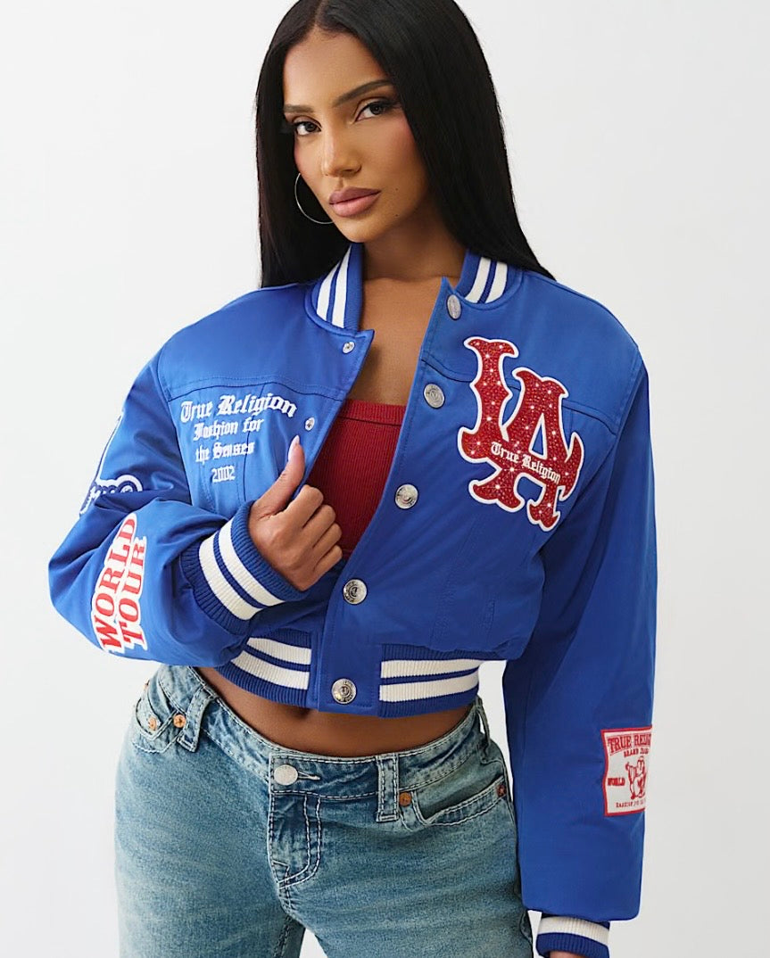 True Religion Shrunken Satun Bomber Jacket