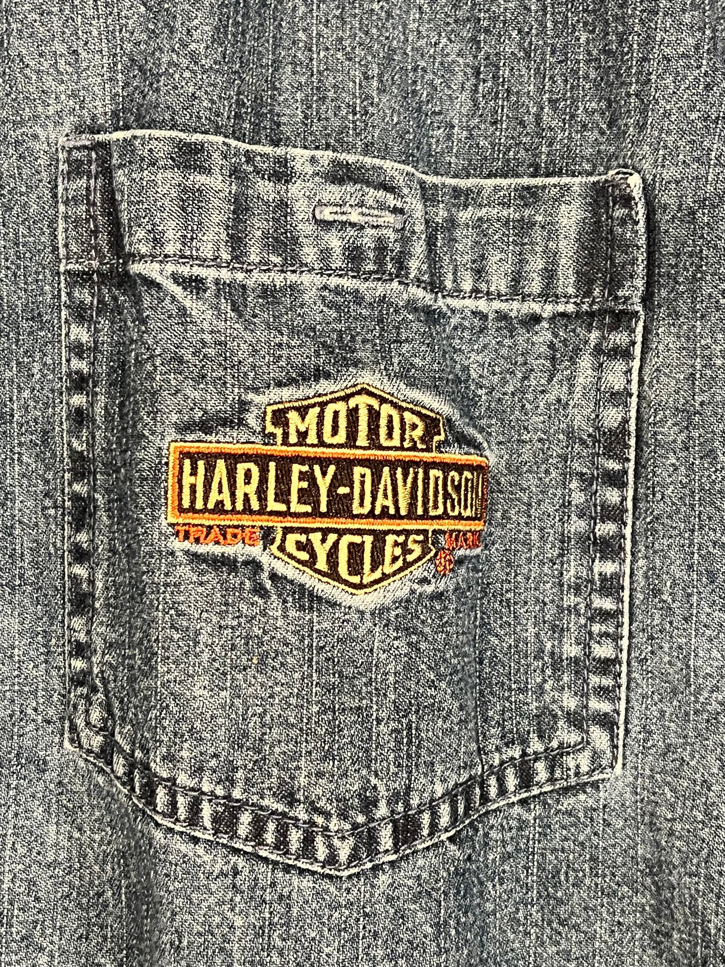 Vintage Harley Davidson Denim Button Up