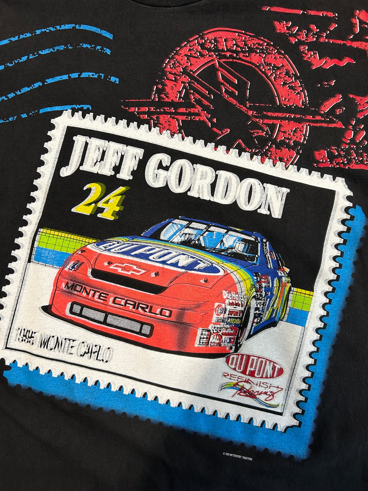 Vintage 1995 Jeff Gordon Double Sided Post Card Tee