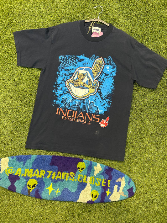 2001 MLB Cleveland Indianas Big Logo Tee