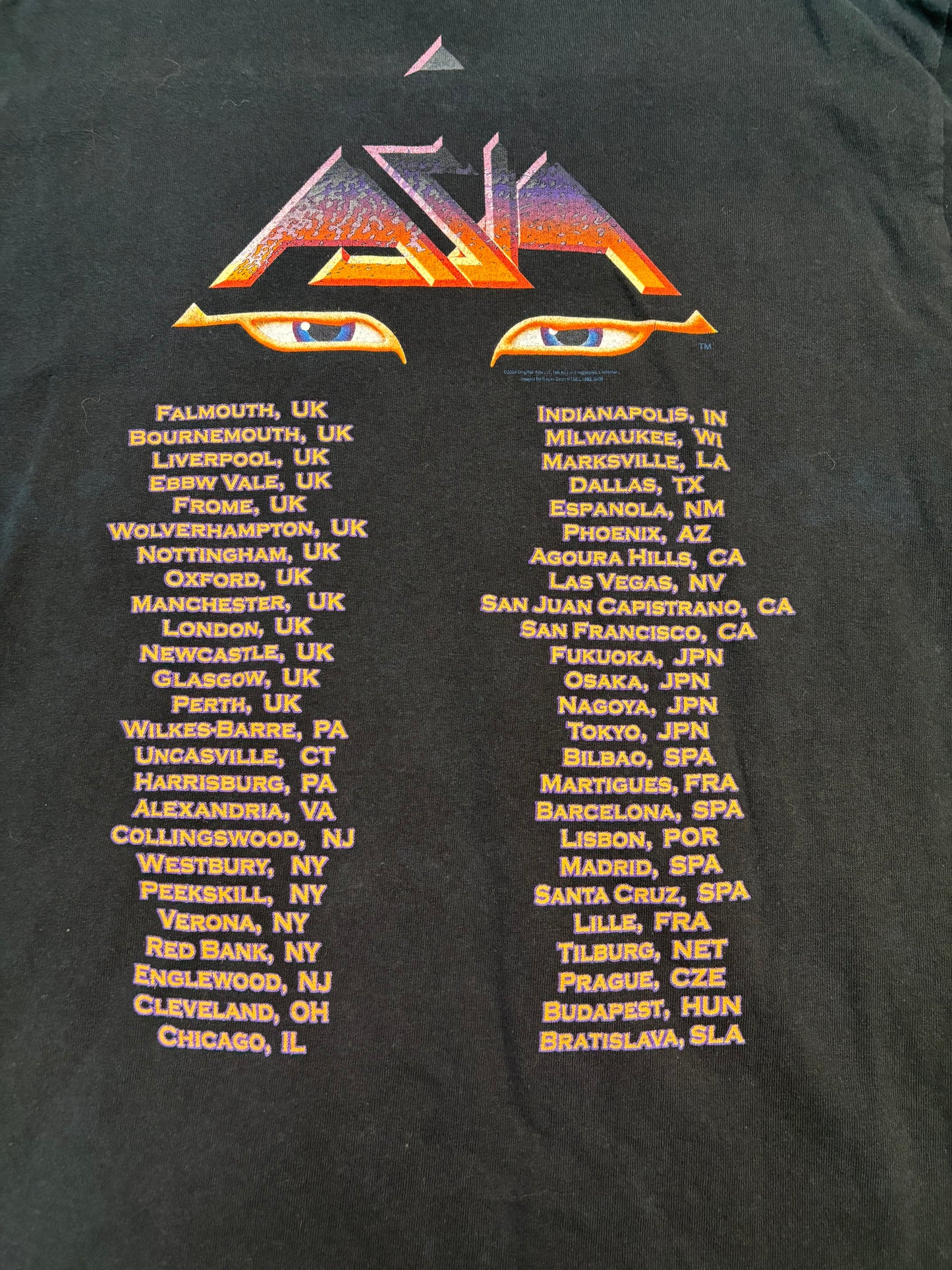 Vintage Phoenix Artwork Band Asia’s 2008 Tour Tee