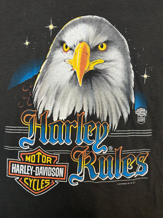 Vintage 80s Harley Rules Eagle Tee