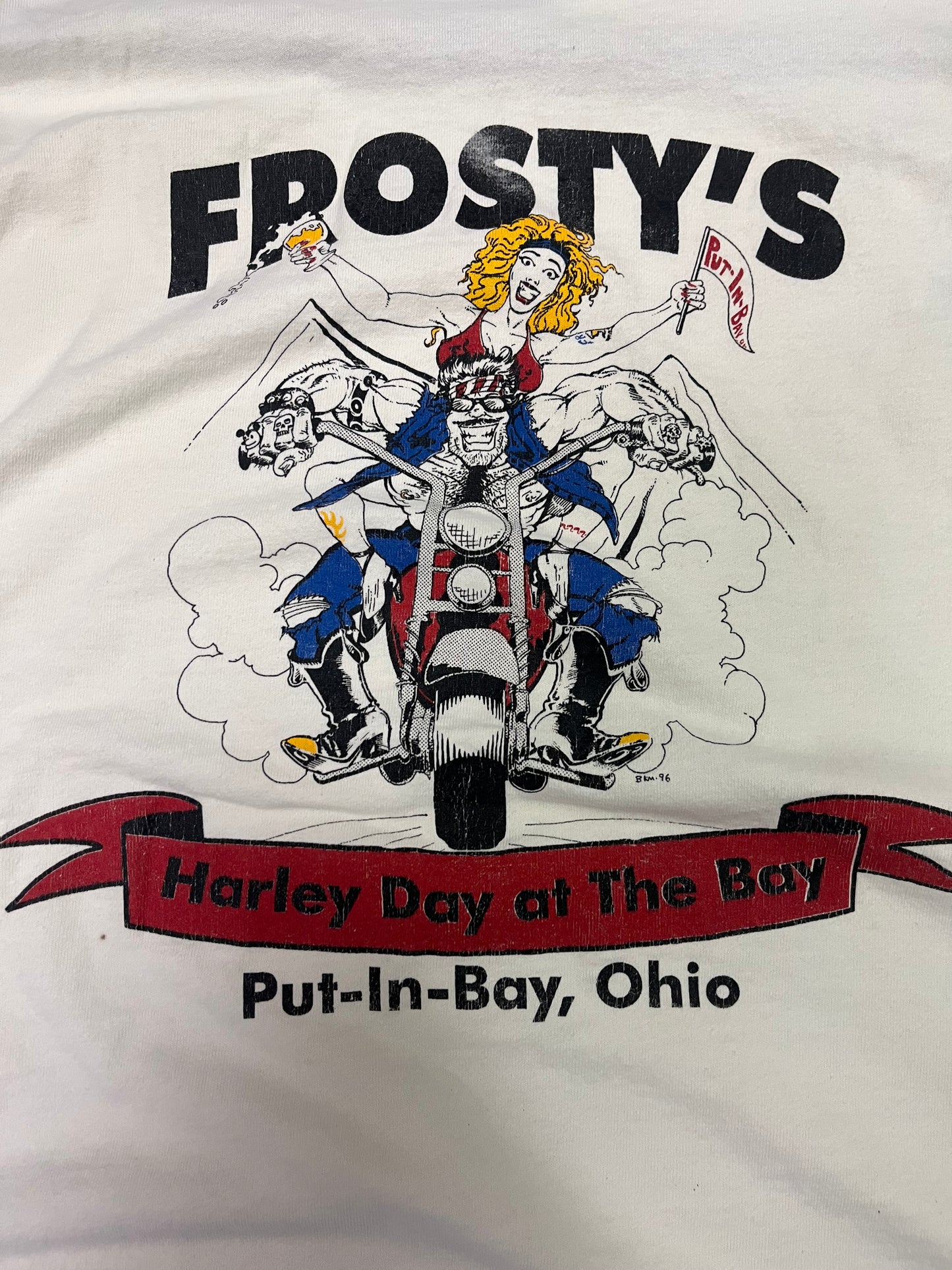 Vintage 1996 Put In Bay Frostys Bar Harley Davidson Tee