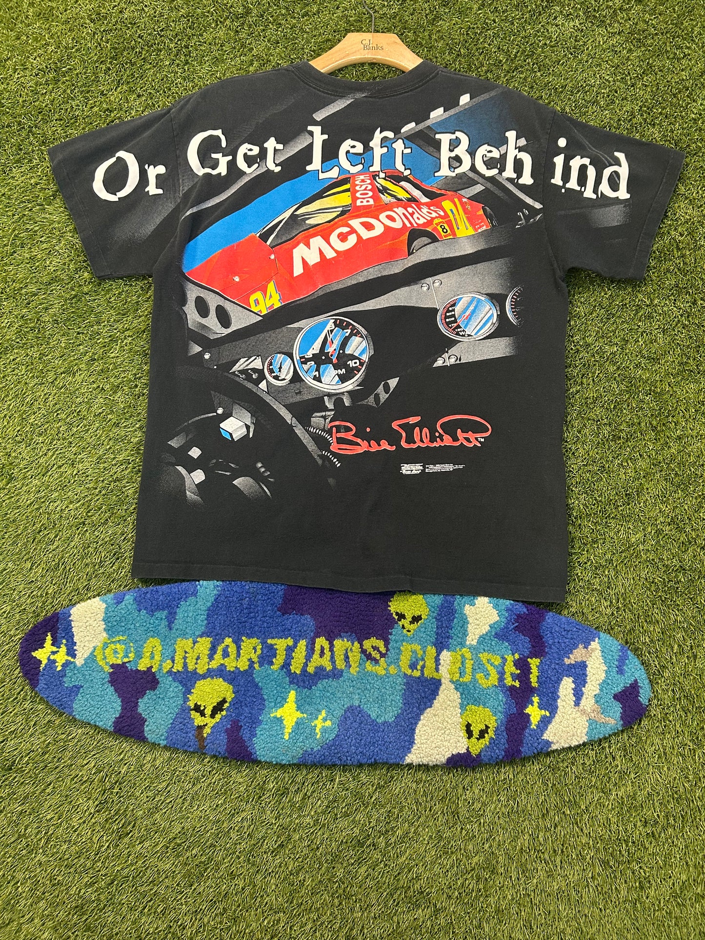 Vintage 1998 Bill Elliot Attack The Track AOP NASCAR Tee