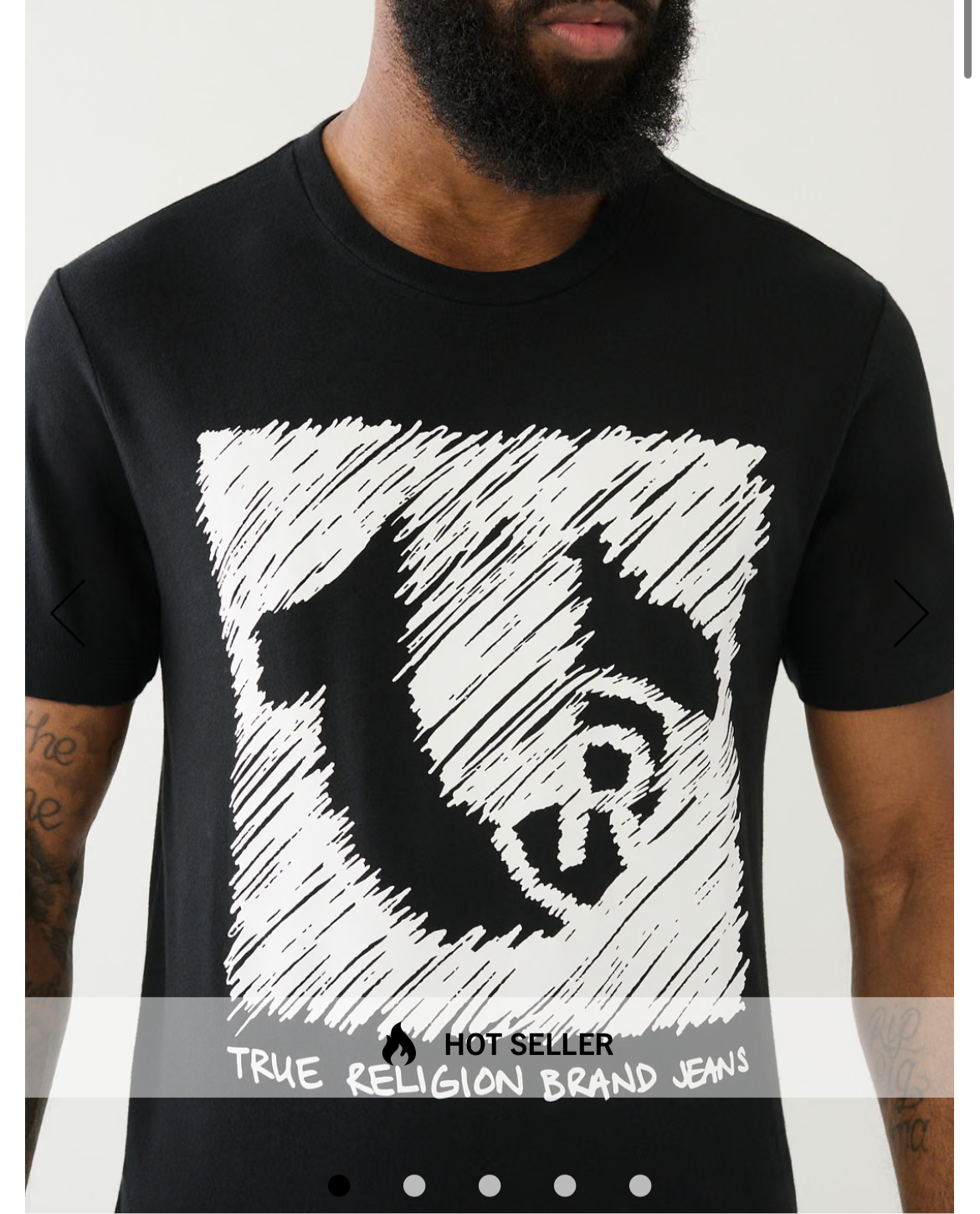 True Religion Jet Black Scribble HS Tee