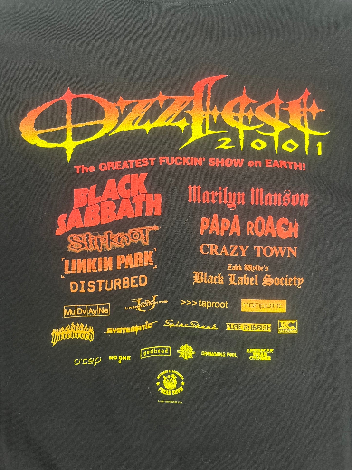 Rare Vintage 2001 OzzFest Tee