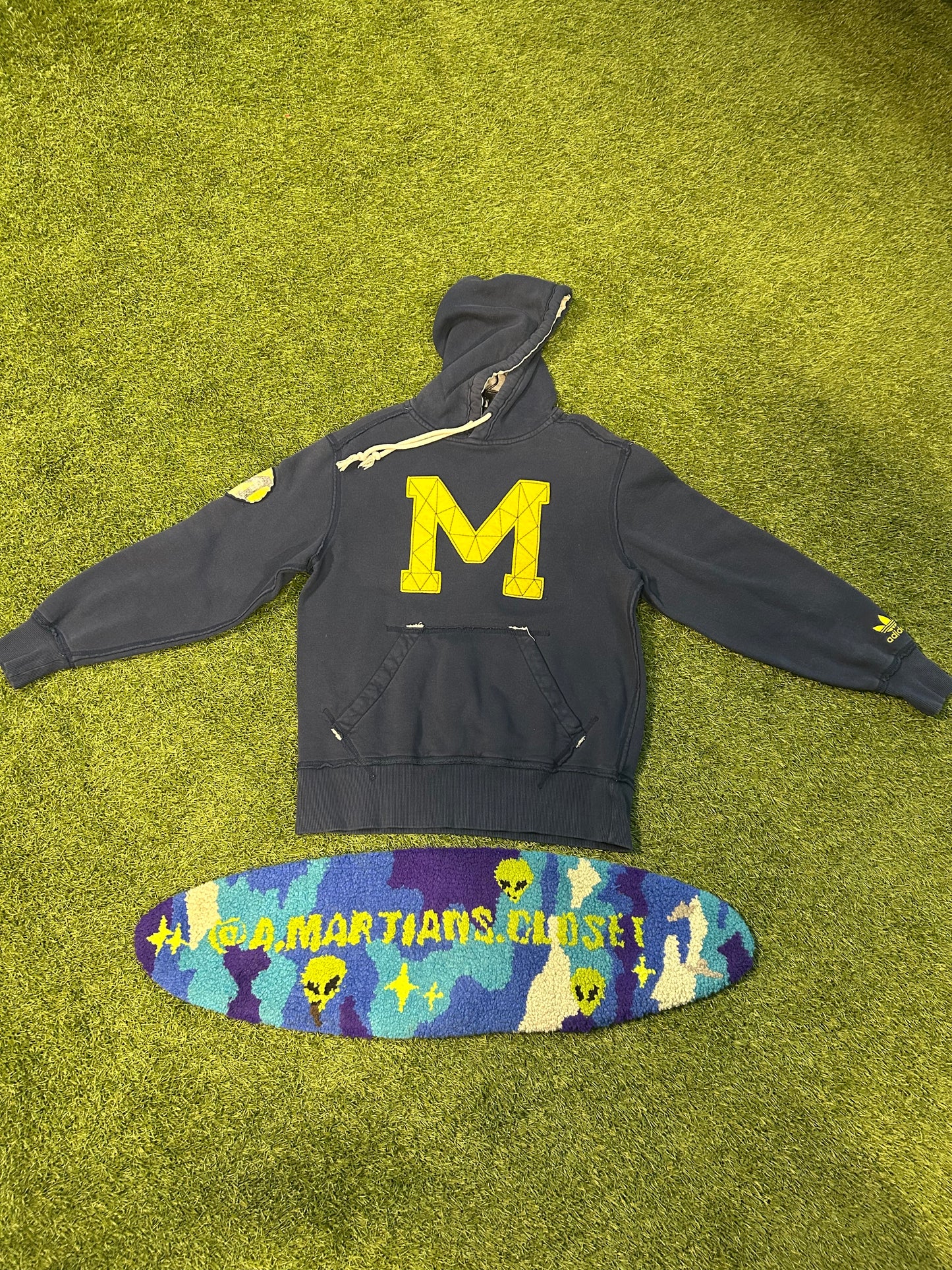 Y2K Adidas Michigan University Thick Embroidered Hoodie