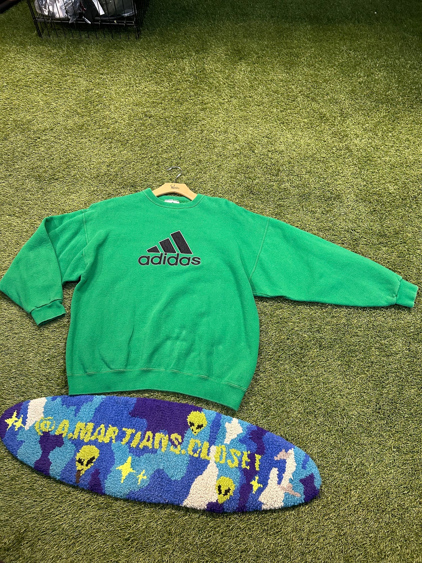 Vintage 90s Green Adidas Crewneck