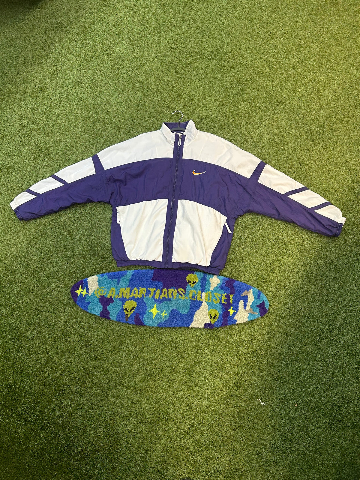 Rare Vintage 90s Nike Purple & White Track Suit W/Bottom Track Pants