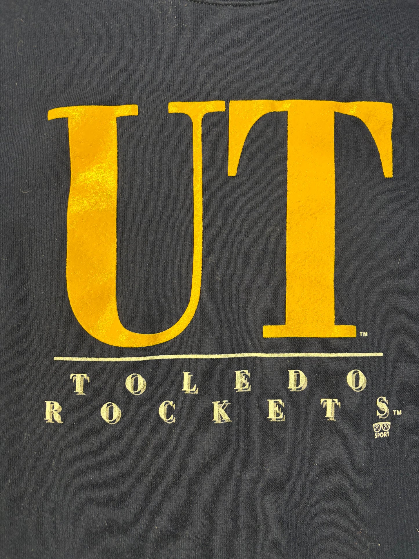 Navy Blue UT Toledo Rockets 20 20 Sports Crewneck Sweater Size Large