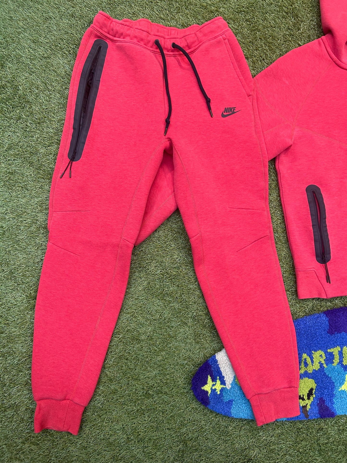 Red Nike Tech Track Suit Top/Bottom