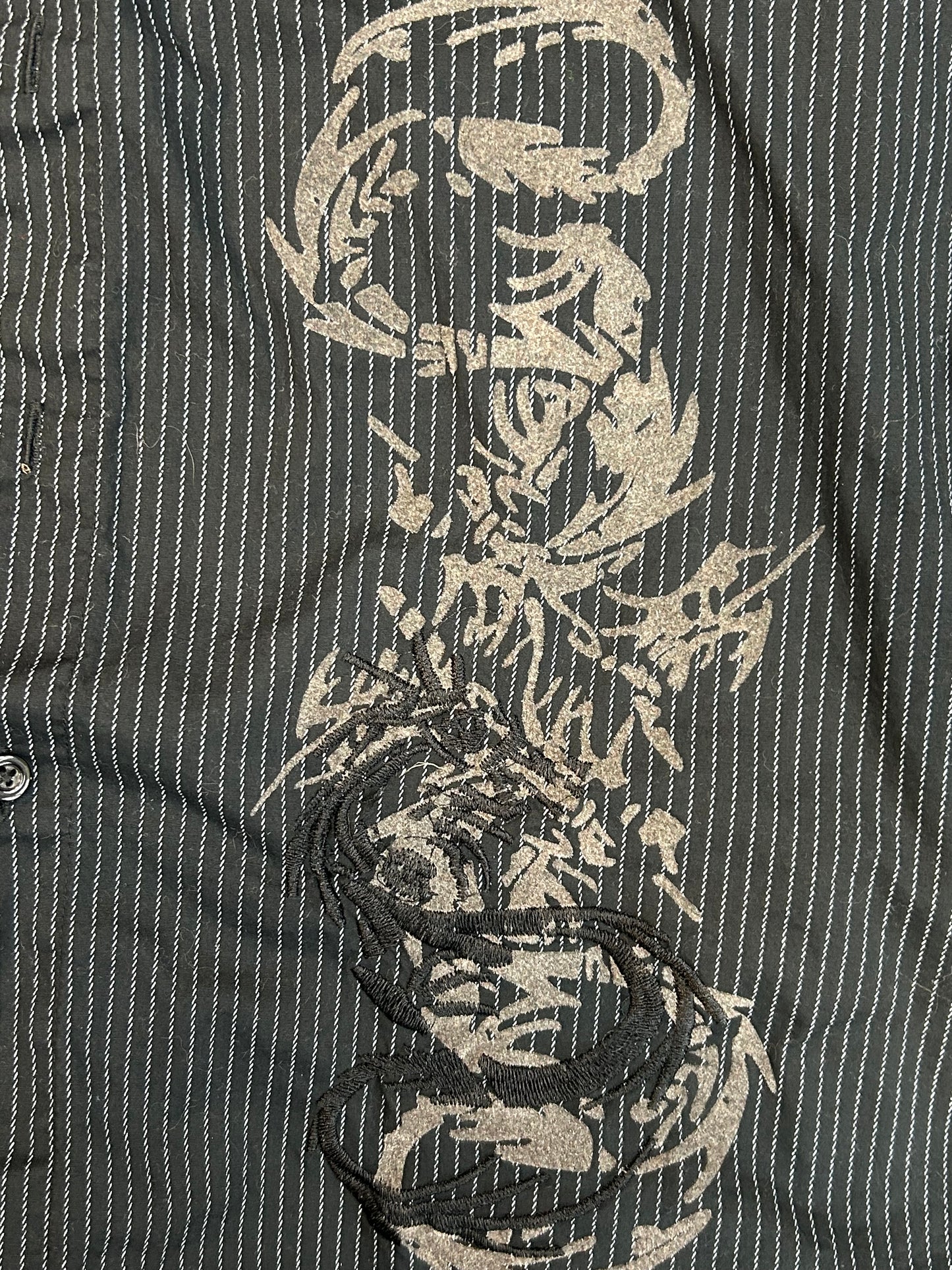 Y2K Button Down Dragon Embroidered Decal