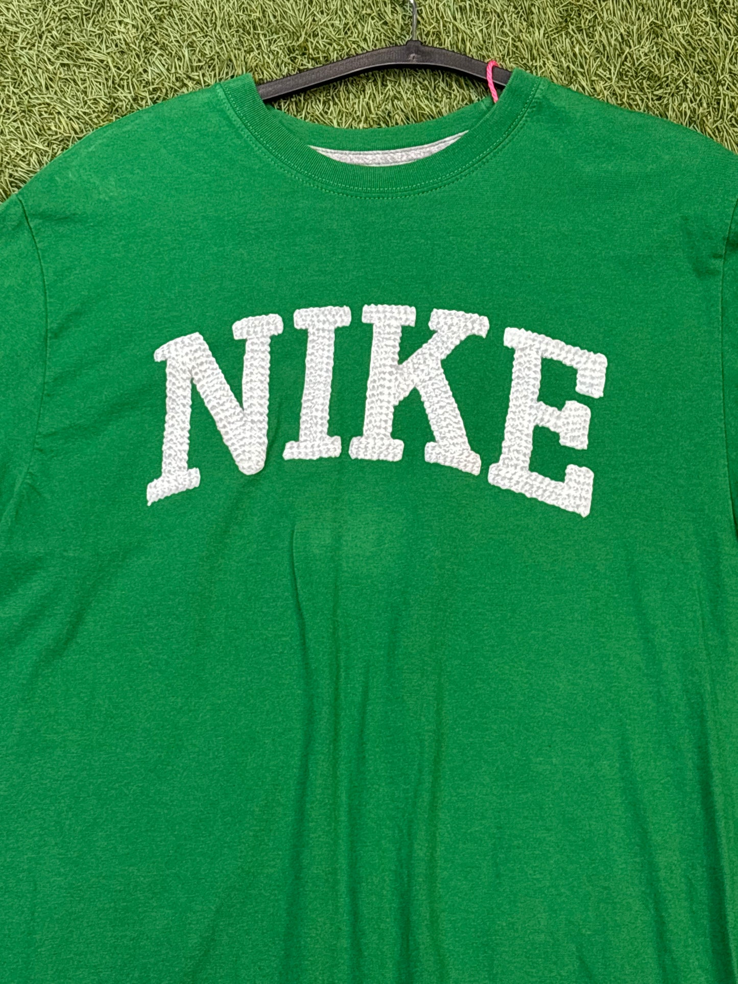 Green Nike Embroidered Letter Tee