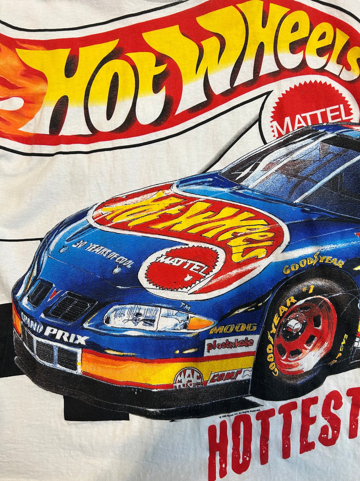 Vintage 1998 Classic Hot Wheels Tag Kyle Petty #44 NASCAR AOP Tee