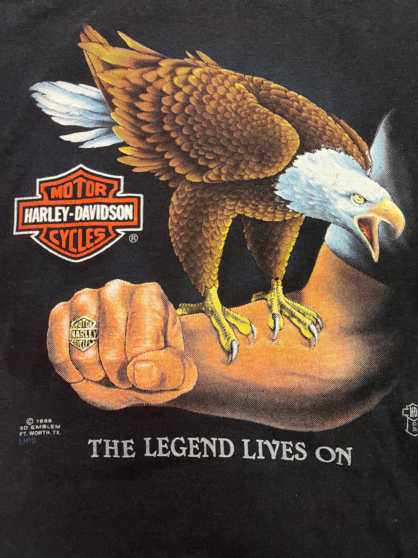 Vintage 1986 The Legend Lives on Harley Davidson Cutoff Tee