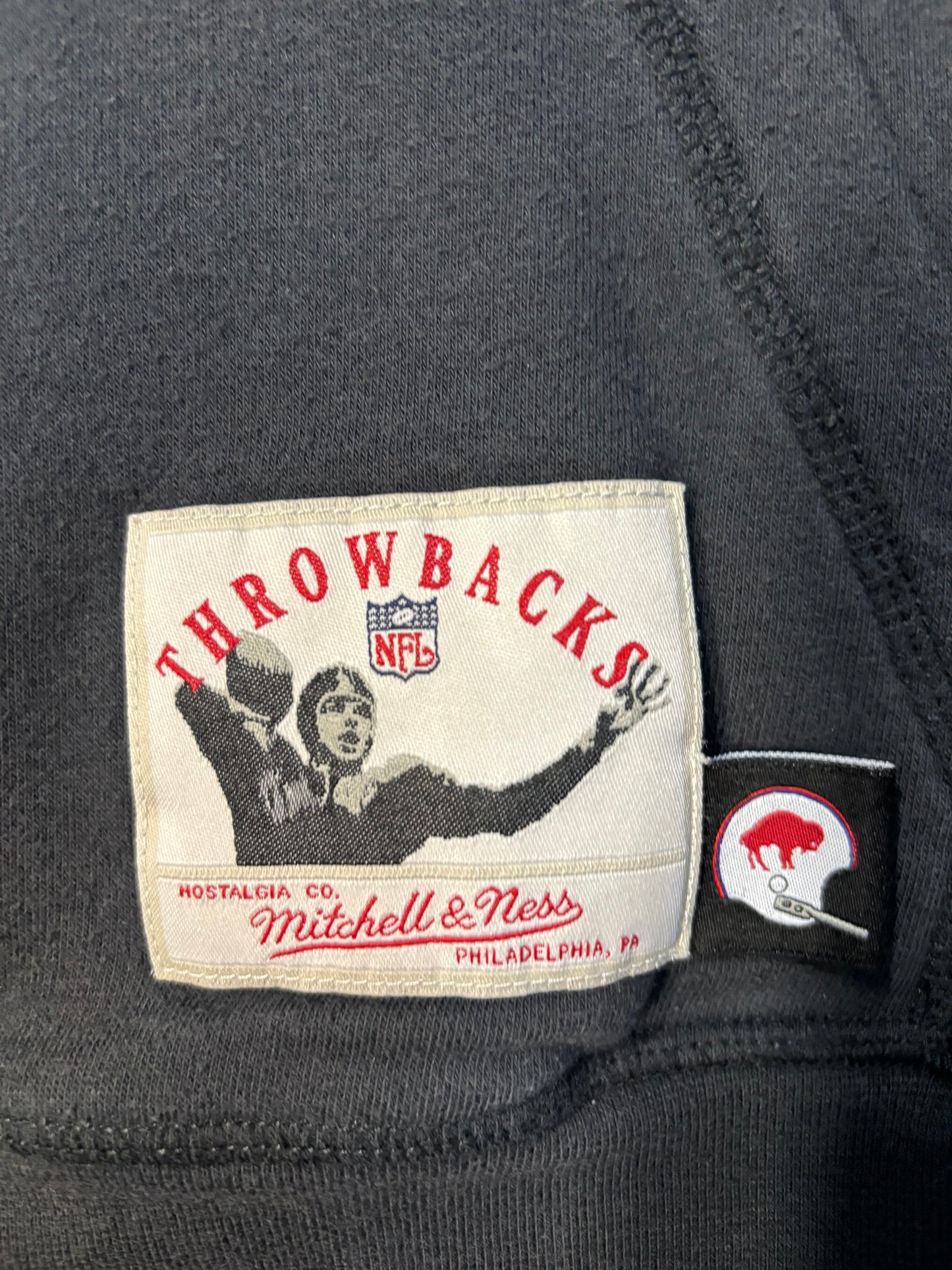 Black Buffalo Bills Mitchell & Ness Throwbacks Hoodie Kids Size Large 14/16