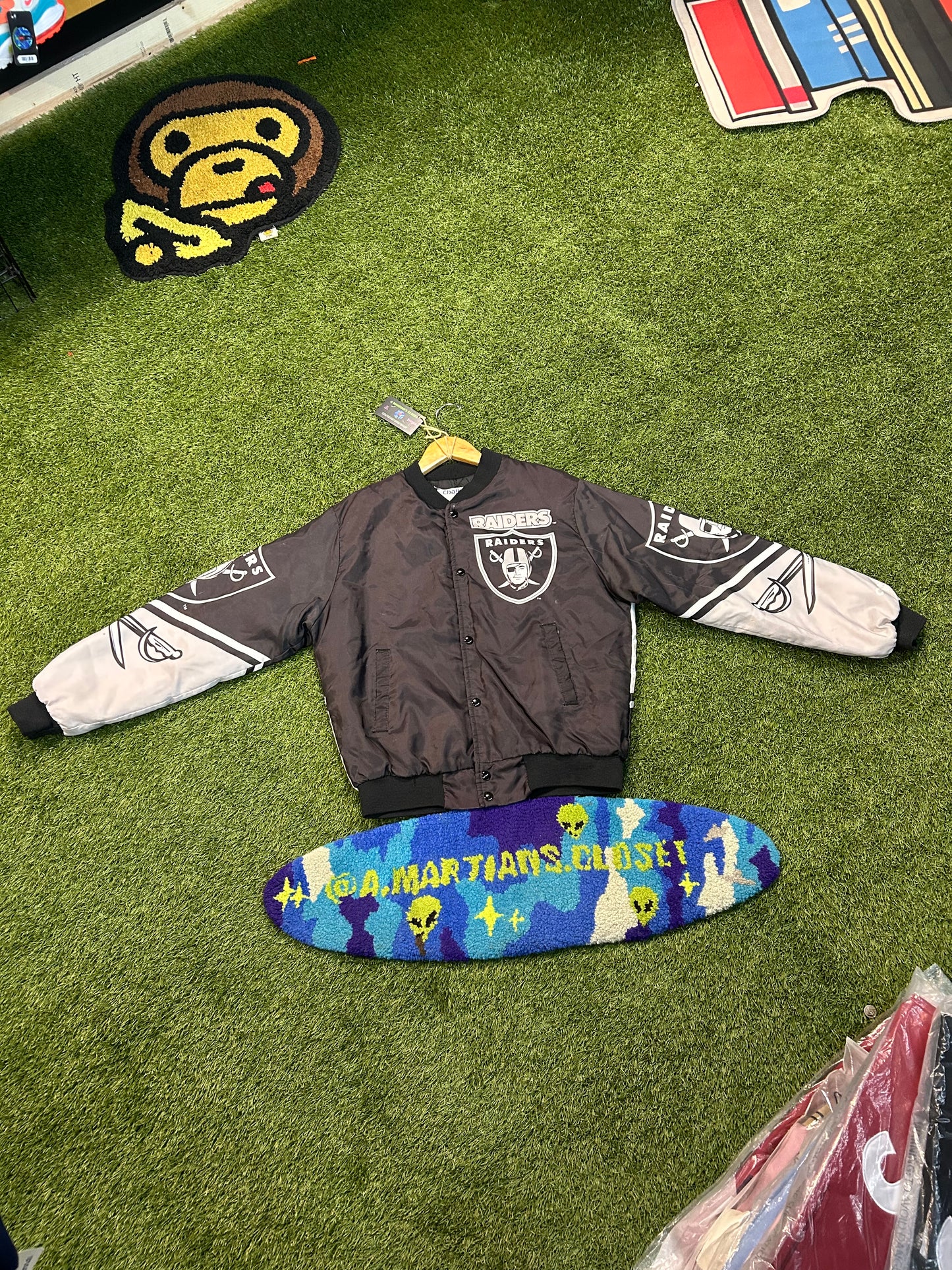 Rare Vintage 80s Chalk Line Los Angeles Raiders NFL Bomber Jacket